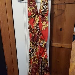 Cocktail or party dress, babyphat, large, red and leopard print